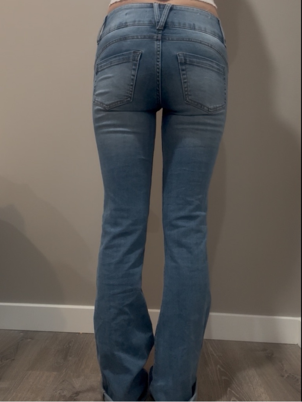 Garage Low Rise Light Blue Flare Jeans Y2k - Picture 5 of 8